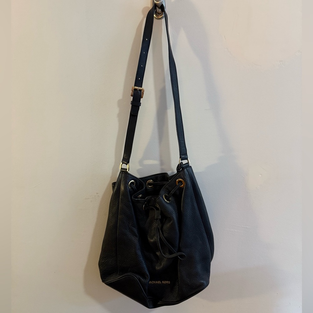 Michael Kors Black Drawstring Shoulder Bag